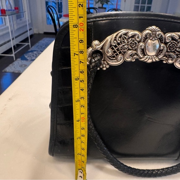 Brighton black leather croc embossed with silver embellishment braided straps - Picture 14 of 16